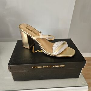 Lulu's Elegant Gold Heels